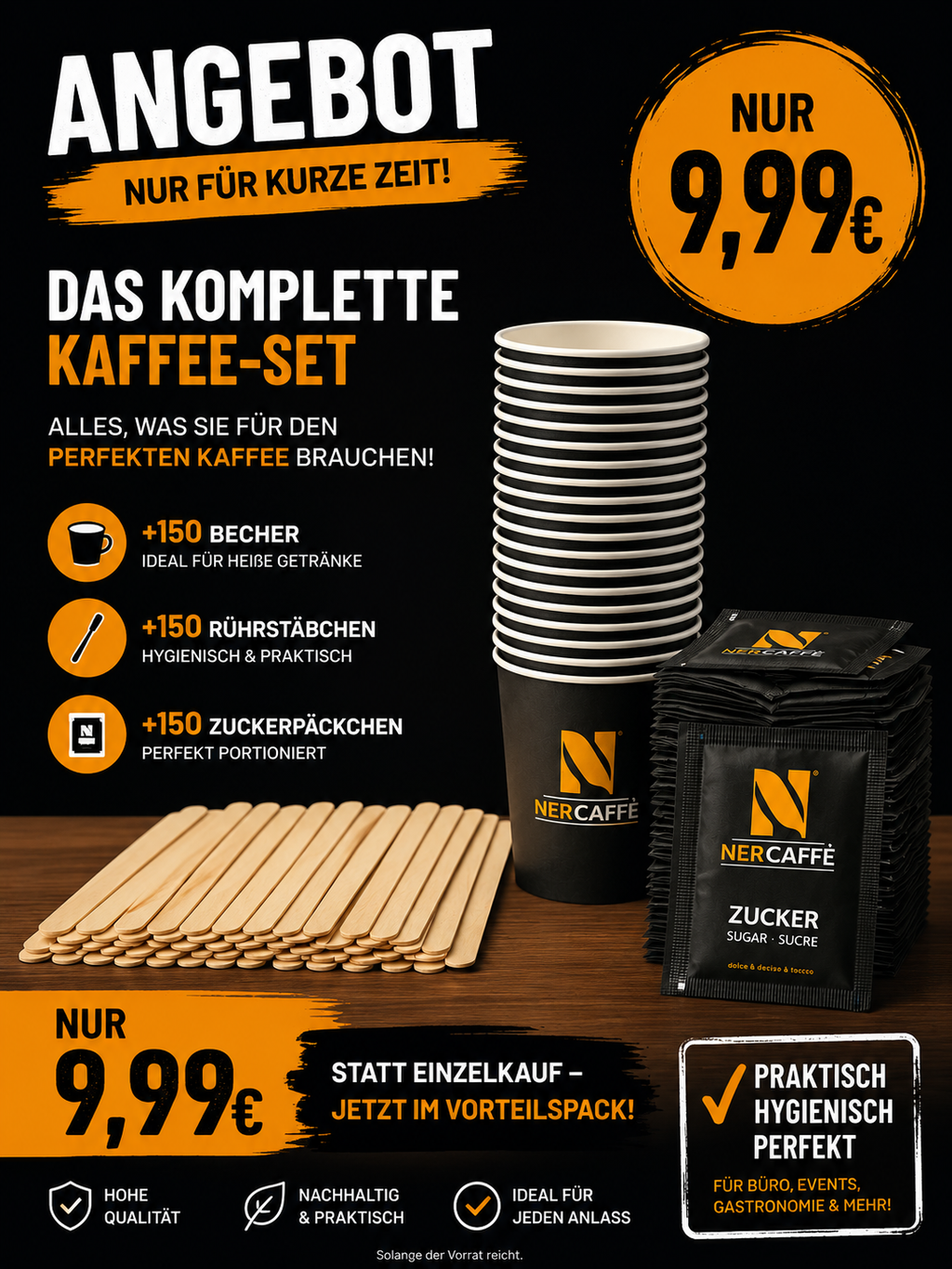 NER CAFFÈ Zubehörset für Espresso | 150 Teile