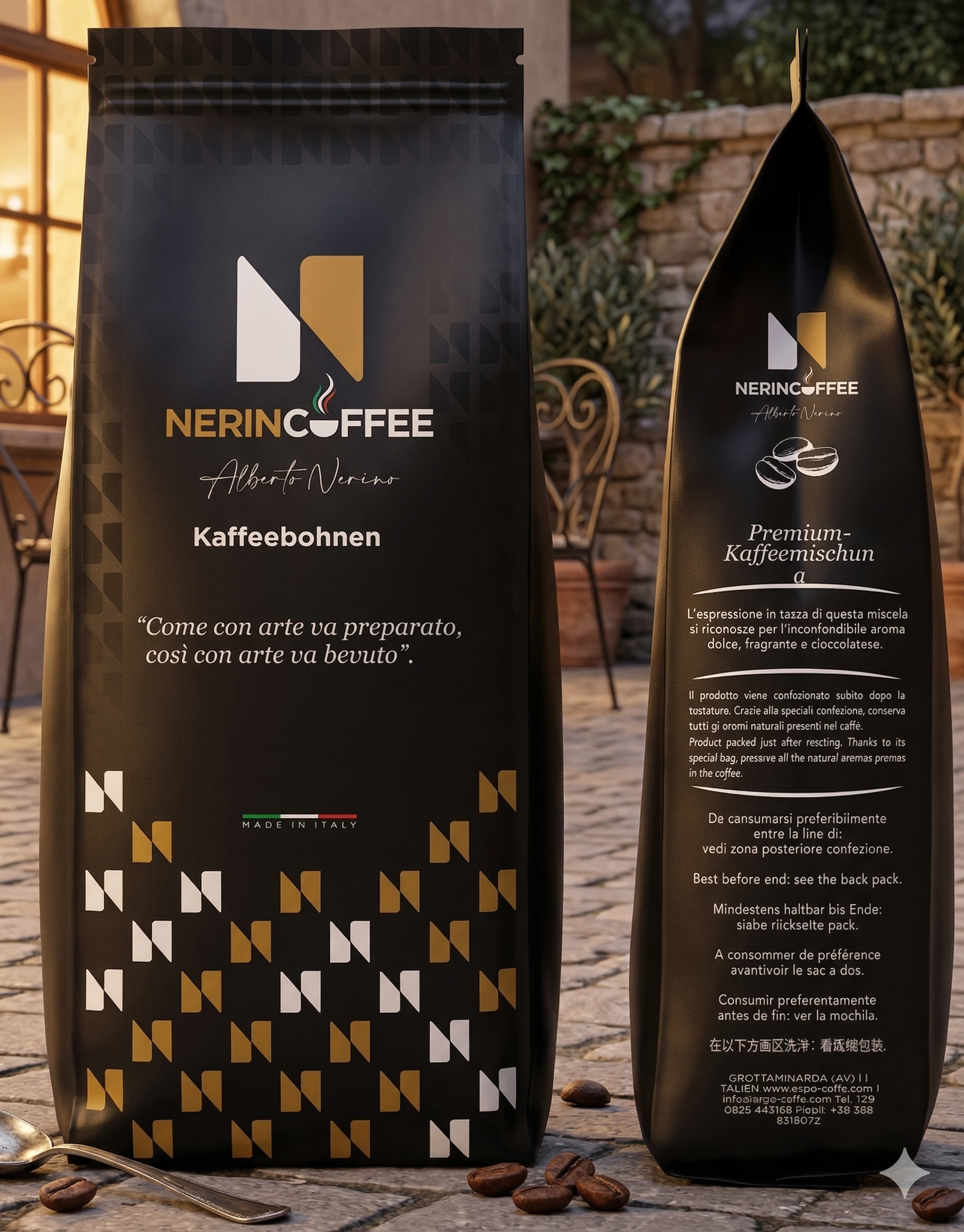 Italienische Kaffeebohnen Intenso 1 kg | NER CAFFÈ